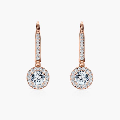 Kolczyki This is Love: różowe złoto, białe szafiry, diamenty